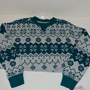 Colise Womens Sweater Cropped Fleece Print Size Small NWT